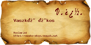 Vaszkó Ákos névjegykártya